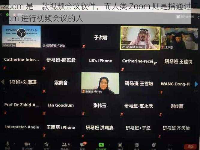 Zoom 是一款视频会议软件,而人类 Zoom 则是指通过 Zoom 进行视频会议的人