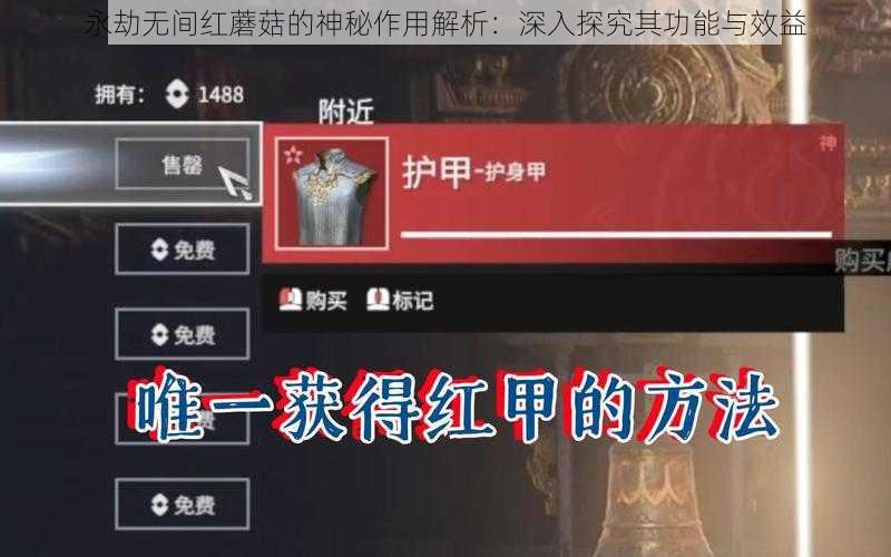 永劫无间红蘑菇的神秘作用解析:深入探究其功能与效益