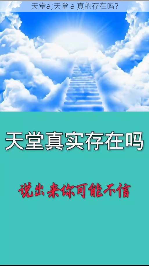 天堂a;天堂 a 真的存在吗?